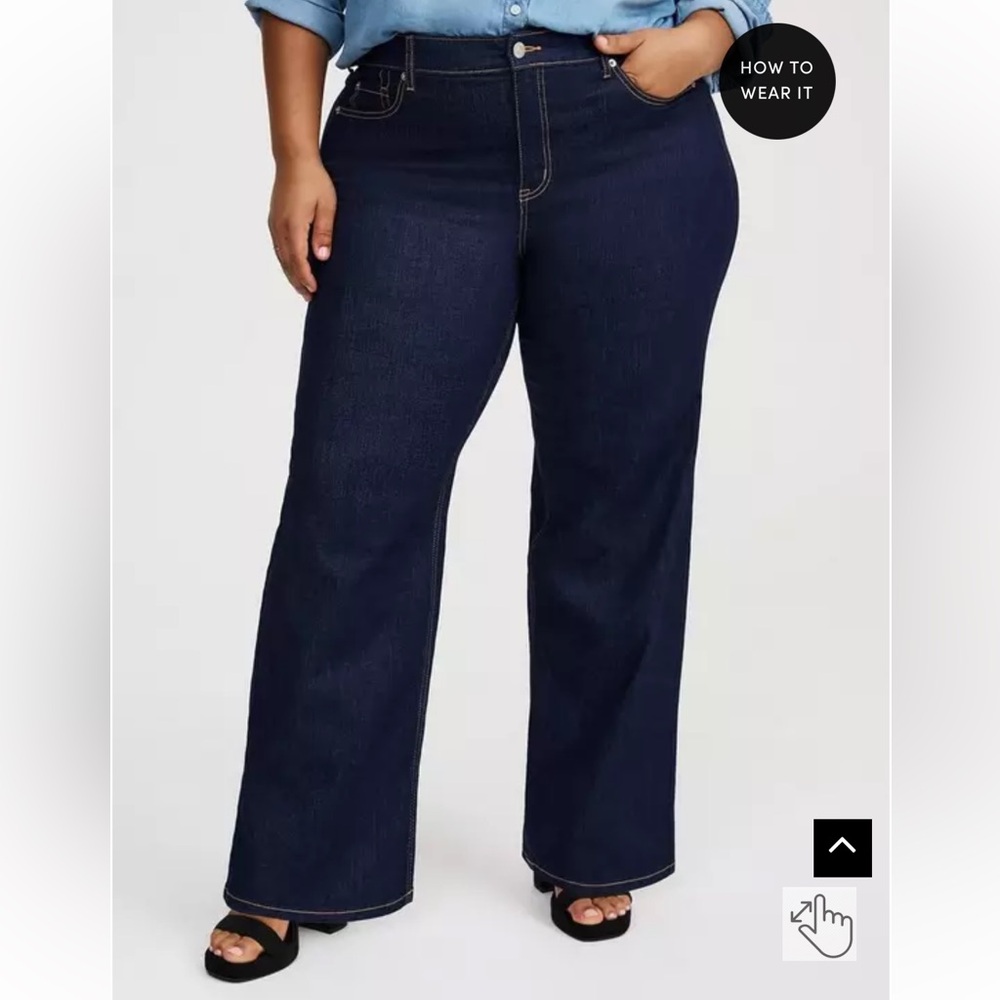 Torrid NWT 20 Tall Women's Dark Indigo Wide-Leg Jeans